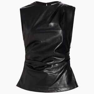 Simkhai Wynter Faux Leather Draped Top
